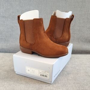 AEROSOLES Kids Girls 12 Brown Faux Suede Ankle Boots